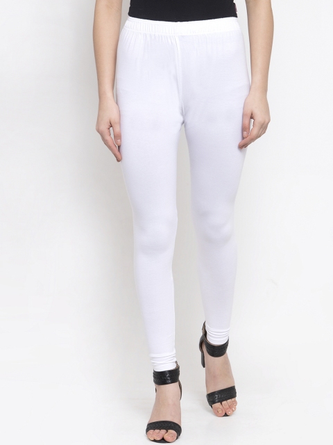 

TAG 7 Women White Solid Churidar-Length Leggings