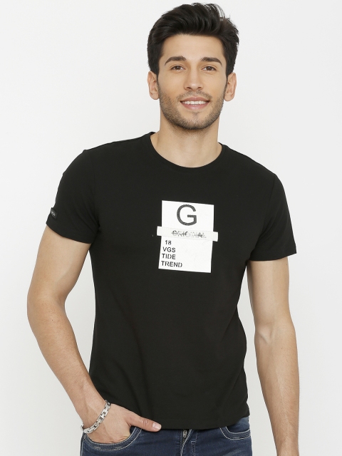 

Rex Straut Jeans Men Black Printed Round Neck T-shirt