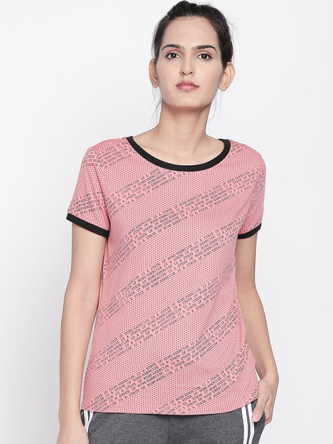 

Ajile by Pantaloons Women Red Printed Round Neck Pure Cotton T-shirt