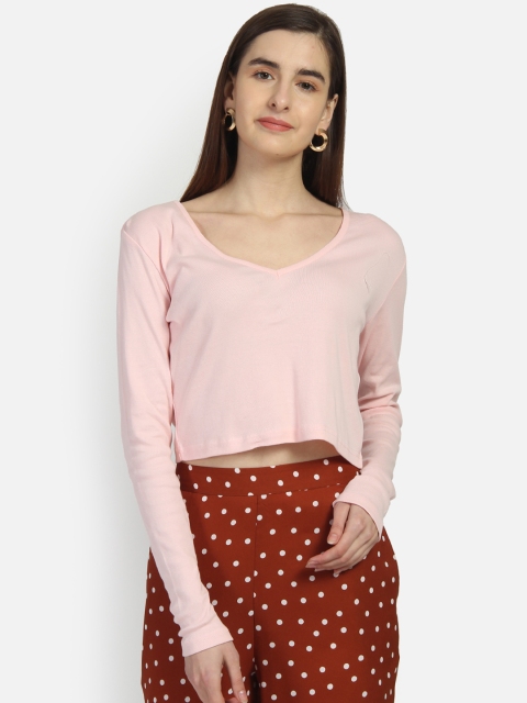 

Yaadleen Women Pink Solid Pure Cotton Top