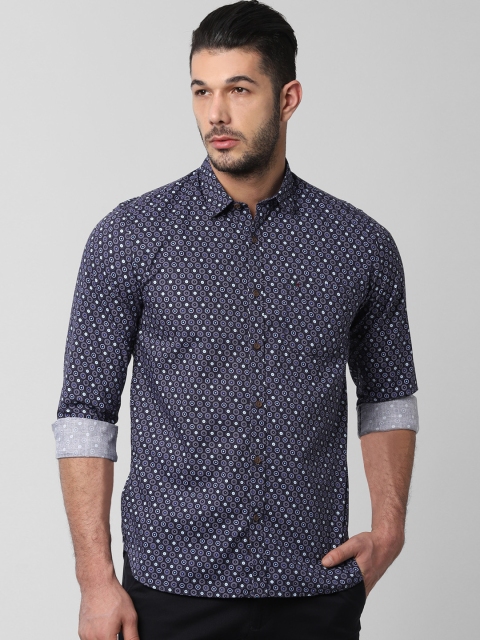 

Peter England Casuals Men Navy Blue & White Slim Fit Printed Casual Shirt