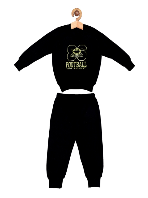 

TINY HUG Unisex Black & Yellow Printed T-shirt with Pyjama