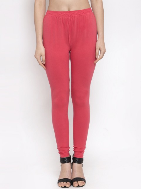 

TAG 7 Women Pink Solid Churidar-Length Leggings
