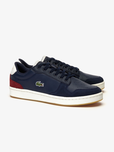 

Lacoste Men Navy Blue Masters Cup Tricolore Leather Trainers