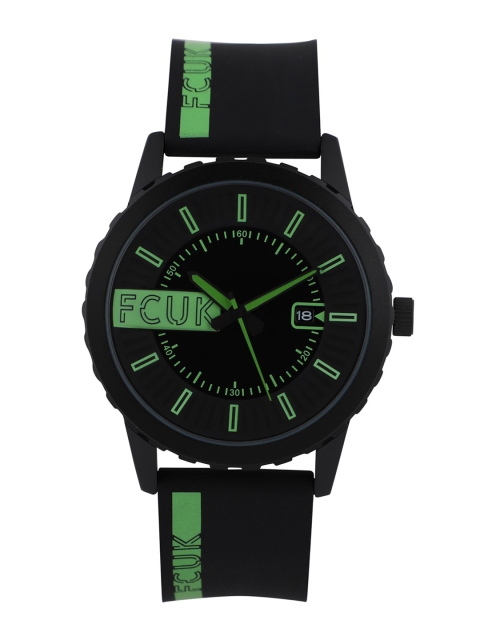 

FCUK Men Black & Green Analogue Watch FK0009F