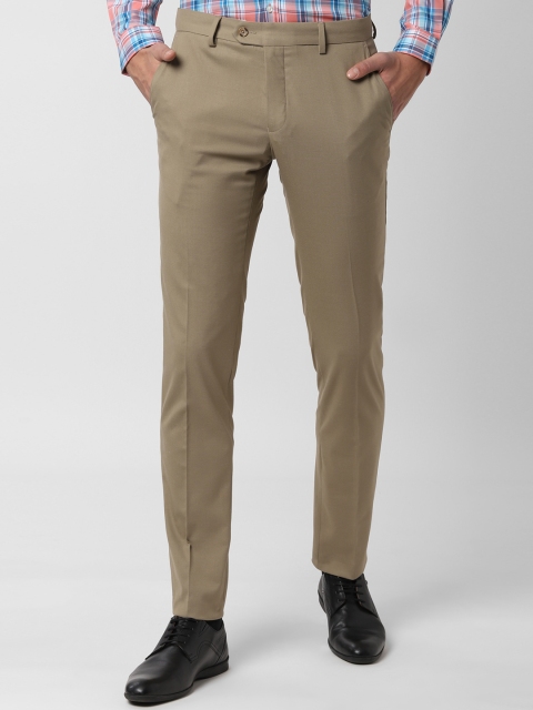 

Peter England Men Beige Slim Fit Solid Formal Trousers