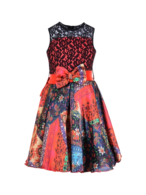 

naughty ninos Girls Multicoloured Printed A-Line Dress, Multi