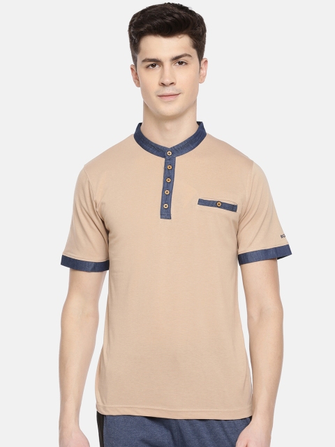 

Dollar Bigboss Men Taupe Solid Lounge T-Shirt