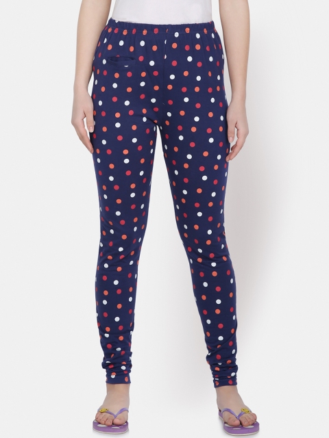 Yaadleen Women Navy Blue Printed Ankle-Length Leggings