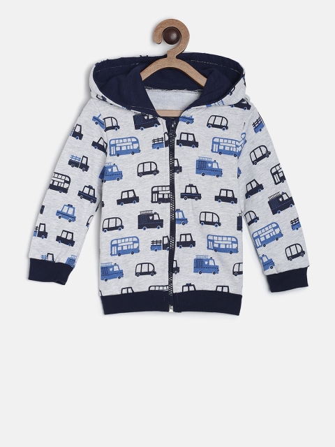 

MINI KLUB Boys Grey Printed Hooded Sweatshirt