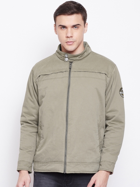 

Duke Men Beige Solid Bomber Jacket