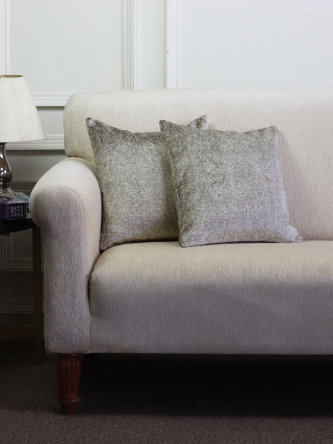 

GMF Grey Set of 2 Solid Square Cushion Covers