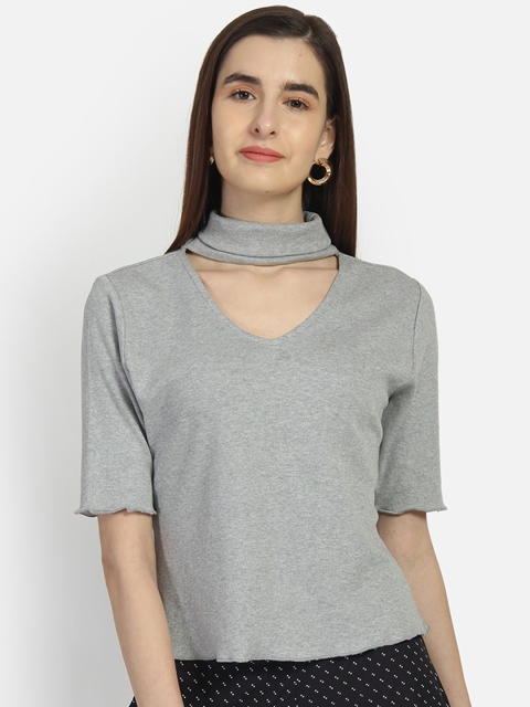 

Yaadleen Women Grey Printed Top