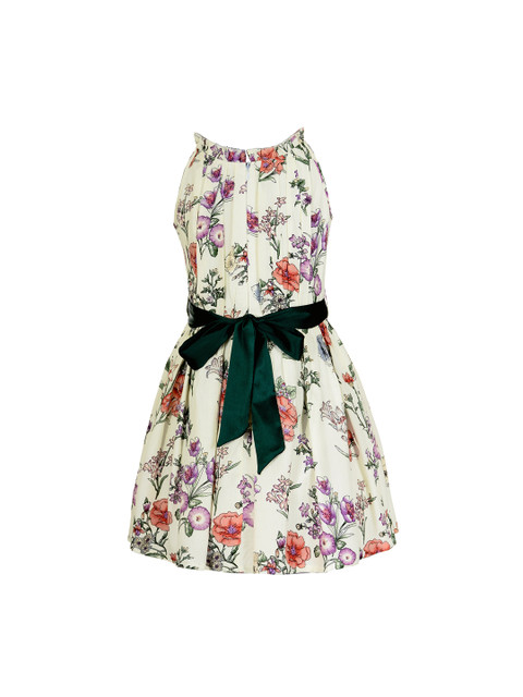 

naughty ninos Girls Green Printed A-Line Dress