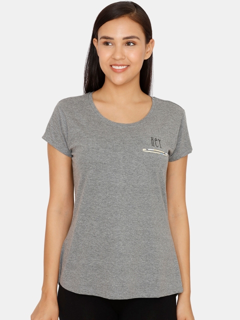 Zivame Women Grey Solid Top