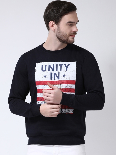 

COBB Men Black & White Printed Sweatshirt