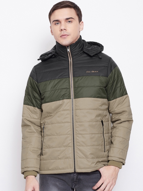 

Duke Men Green & Beige Colourblocked Padded Jacket