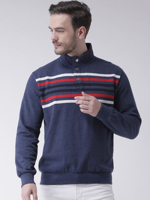 

COBB Men Blue Striped Sweatshirt