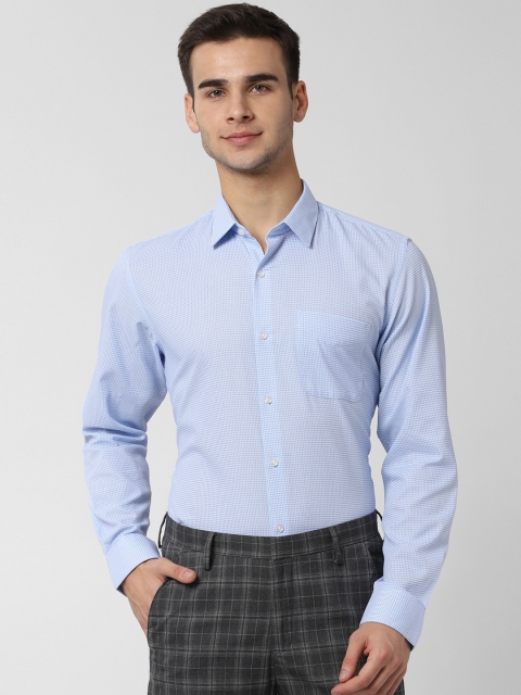 

Peter England Men Blue Slim Fit Checked Formal Shirt