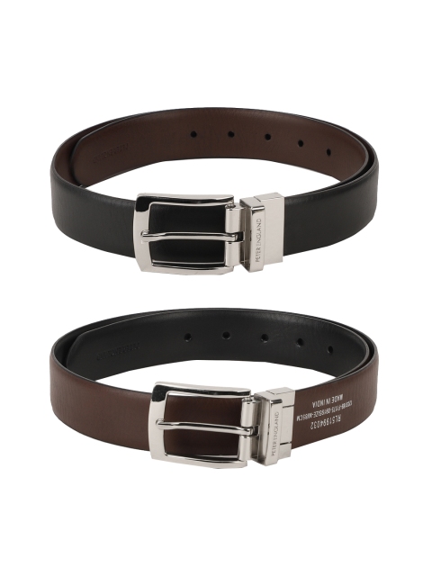 

Peter England Men Black & Brown Reversible Solid Belt
