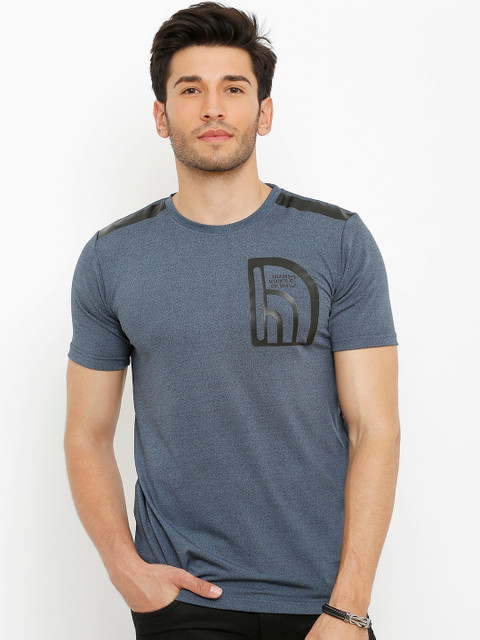 

Rex Straut Jeans Men Blue Printed Round Neck T-shirt