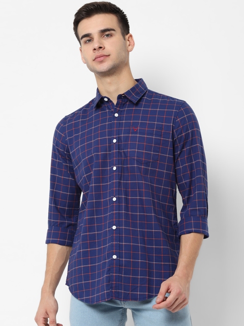 

Allen Solly Sport Men Blue & Red Regular Fit Checked Casual Shirt