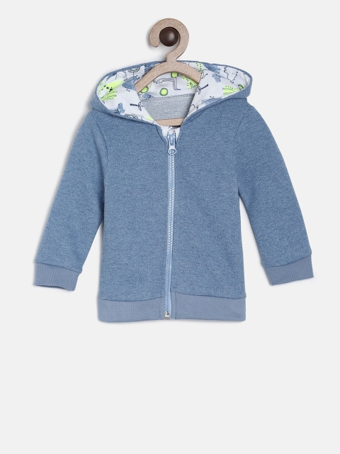 

MINI KLUB Boys Blue Solid Hooded Sweatshirt