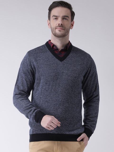 

COBB Men Blue Solid Pullover Sweater