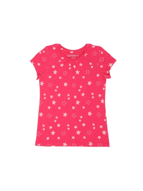 

Pantaloons Junior Girls Fuchsia Pink Printed Round Neck T-shirt