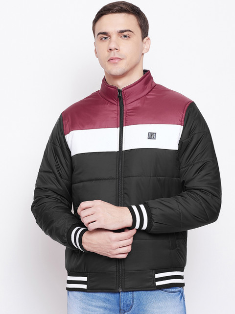

Duke Men Black & White Colourblocked Padded Jacket