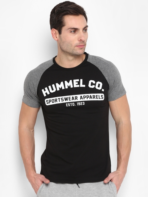 

hummel Men Black Printed Round Neck T-shirt