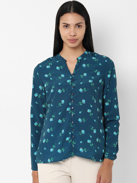 

Allen Solly Woman Green Regular Fit Printed Casual Shirt