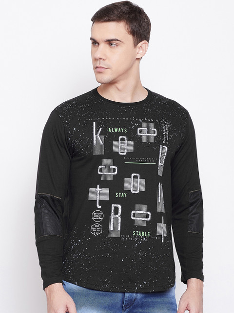

Duke Men Black Printed Round Neck T-shirt