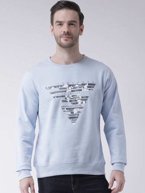 

COBB Men Blue Printed Sweatshirt