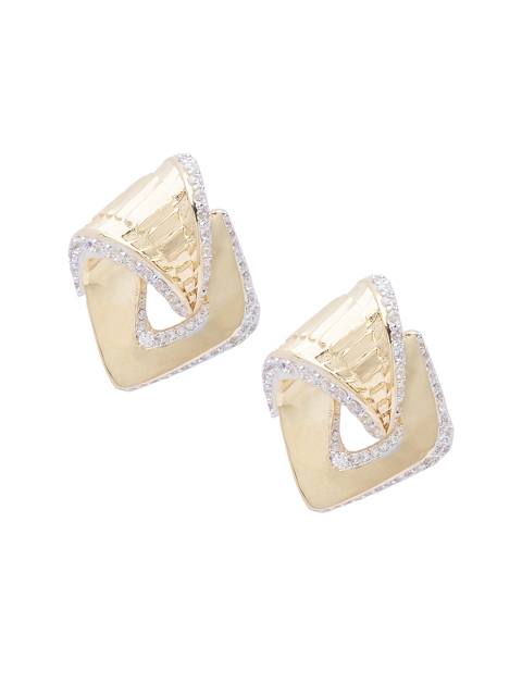 

shaze Gold-Toned & White Geometric Studs