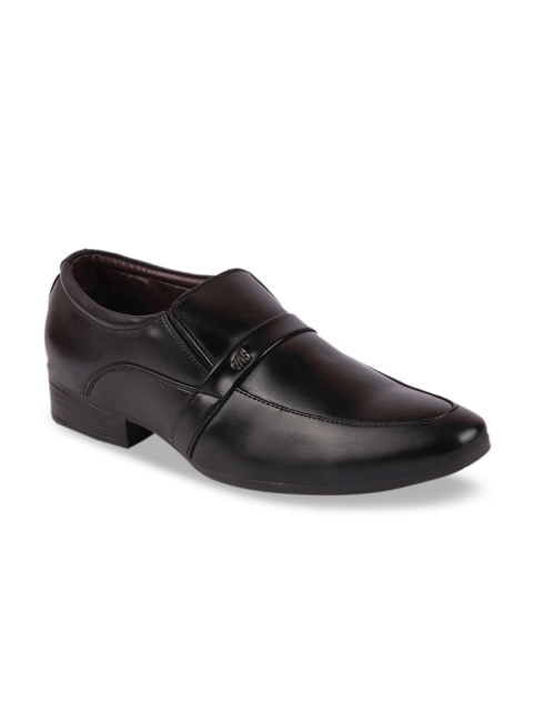 

FAUSTO Men Black Solid Formal Slip-On Shoes