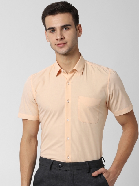 

Peter England Men Orange Slim Fit Self Design Formal Shirt