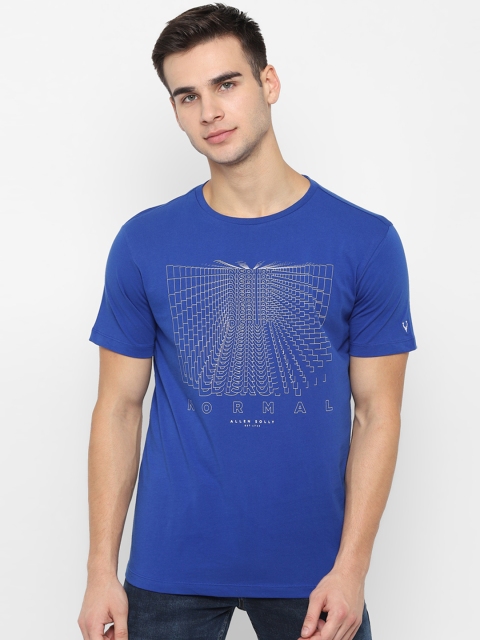 

Allen Solly Sport Men Blue Off-White Printed Round Neck T-shirt
