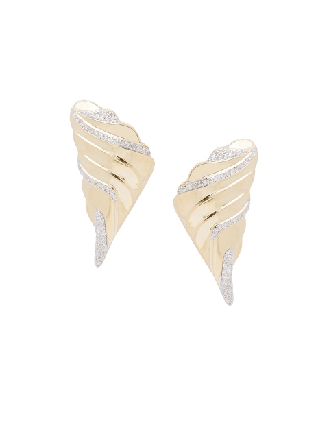 

shaze Gold-Toned & White Geometric Studs