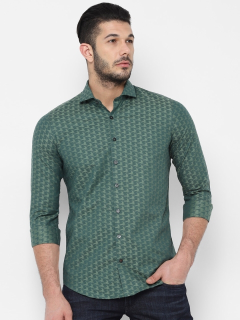 

SIMON CARTER LONDON Men Green Slim Fit Printed Casual Shirt