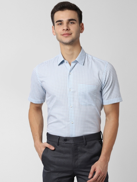 

Peter England Men Blue & Red Slim Fit Checked Formal Shirt