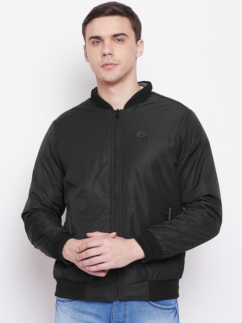 

Duke Men Black Solid Bomber Jacket