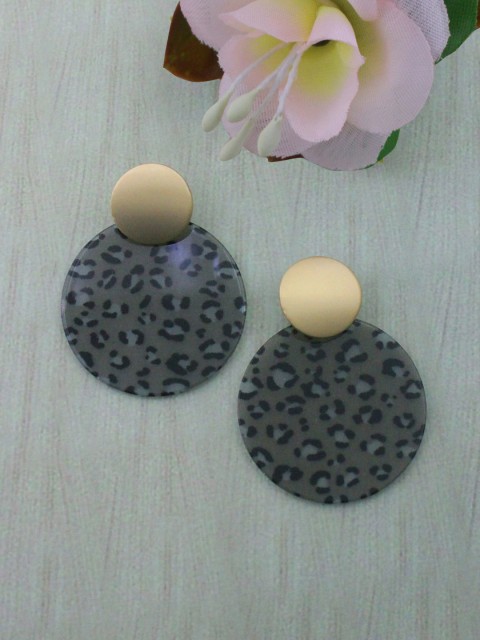 

Sia Art Jewellery Gold-Plated & Black Circular Drop Earrings