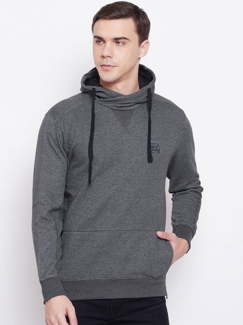 

Duke Men Grey Solid Hooded Sweatshirt