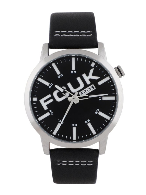 

FCUK Men Black & Silver-Toned Analogue Watch FK0010D