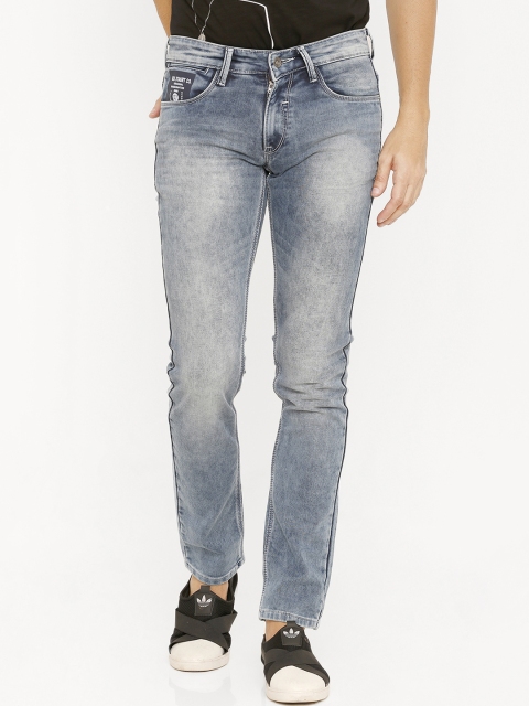 

Rex Straut Jeans Men Blue Tapered Fit Mid-Rise Clean Look Stretchable Jeans