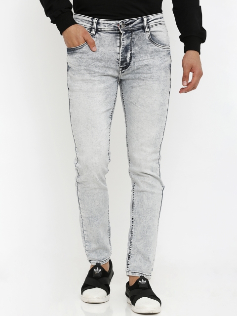 

Rex Straut Jeans Men Blue & Off-White Comfort Slim Fit Mid-Rise Clean Look Jeans