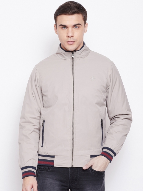 

Duke Men Taupe Solid Bomber Jacket