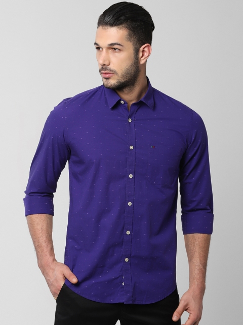 

Peter England Casuals Men Purple Slim Fit Printed Casual Shirt