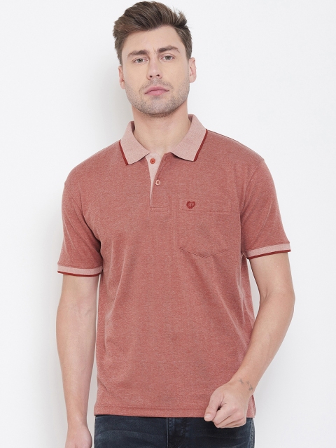 

Duke Men Brown Solid Polo Collar T-shirt